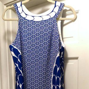 NWT Jenny Boston Boutique Dress: Aryeh Cobalt blue & white sleeveless dress